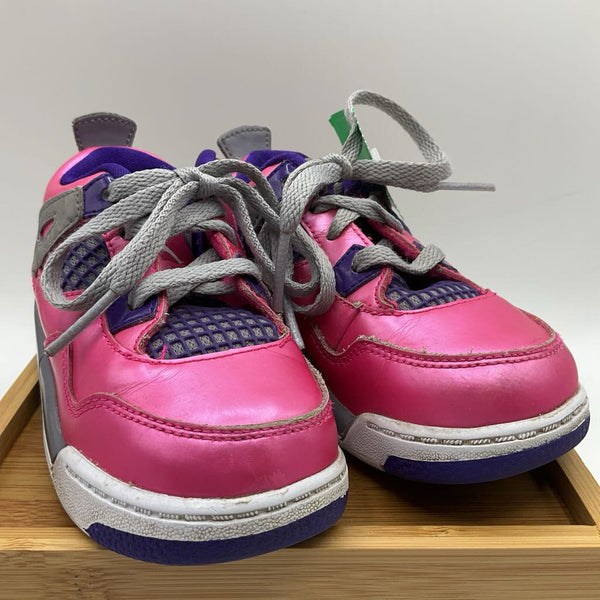 Collectors Corner-Size 7: Nike Air Jordan Retro 4 "Pink Foil" Purple Lace-Up Sneakers