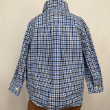 Collectors Corner Size 9m: Ralph Lauren Blue/Black Plaid Stretch Poplin Button Up Long Sleeve Shirt
