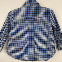 Collectors Corner Size 9m: Ralph Lauren Blue/Black Plaid Stretch Poplin Button Up Long Sleeve Shirt