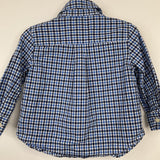 Collectors Corner Size 9m: Ralph Lauren Blue/Black Plaid Stretch Poplin Button Up Long Sleeve Shirt