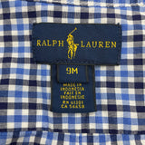 Collectors Corner Size 9m: Ralph Lauren Blue/Black Plaid Stretch Poplin Button Up Long Sleeve Shirt