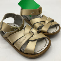 Size 4: Saltwater Golden Buckle Strap Sandals