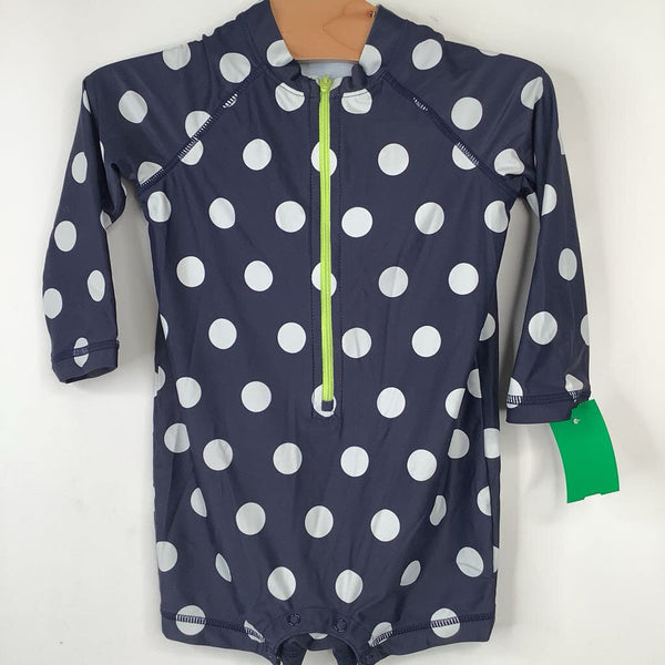 Size 18-24m: Primary Blue/White Polka Dots 1pc Rash Guard