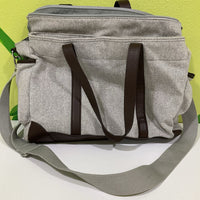 Pottery Barn Brown/Grey Chevron Print Classic Diaper Bag (retains $127+)