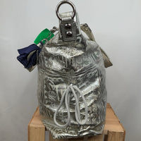 Collectors Corner-Size XL: Coach Poppy Spotlight Limited Edition Silver Embossed Handbag SN# 15899