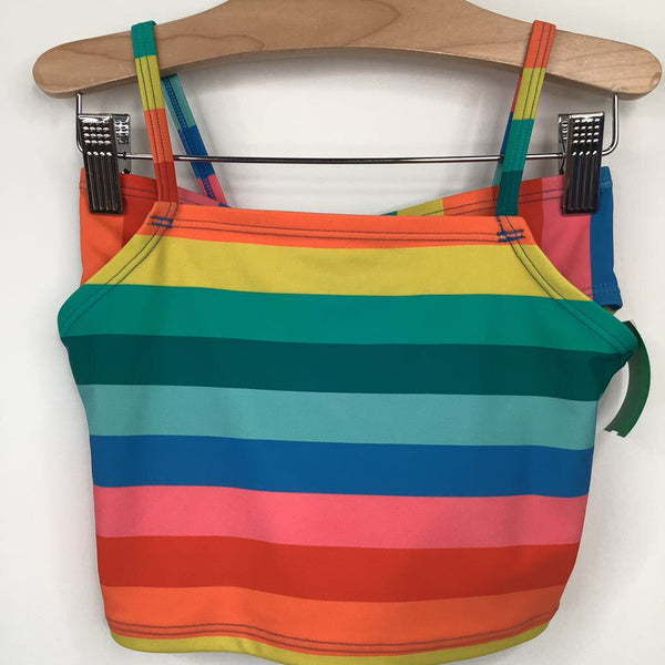 Size 6-7 (120): Hanna Andersson Colorful Striped 2pc Swim Suit