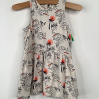 Size 12-18m: The Bonnie Mob Creme Surfing Bunny Print Tank Dress