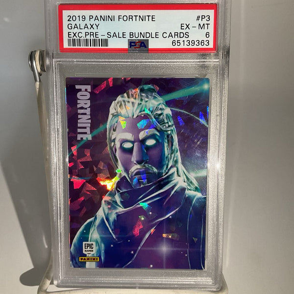 Collectors Corner Panini Fortnite Series 1 Promo Card #P3 Crystal Shard Galaxy Skin ( PSA Graded 6)