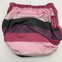 Size O/S: Purple Striped Adjustable Strap Diaper