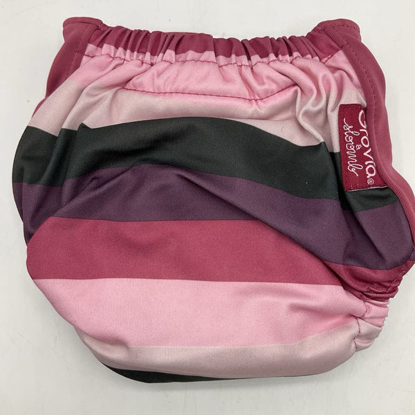 Size O/S: Purple Striped Adjustable Strap Diaper