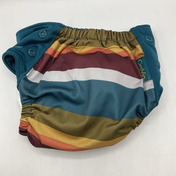 Size O/S: Blue/Brown Striped Adjustable Strap Diaper
