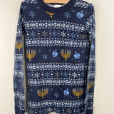 Size 10 (140): Hanna Andersson Blue Menorah Print 2pc PJs