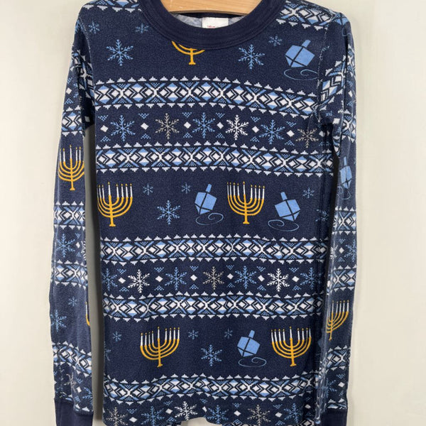 Size 10 (140): Hanna Andersson Blue Menorah Print 2pc PJs