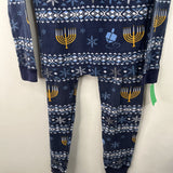 Size 10 (140): Hanna Andersson Blue Menorah Print 2pc PJs