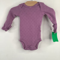Size Premie: Carter's Purple Eyelet Long Sleeve Onesie