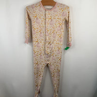 Size 18-24m: Magnetic Me Creme/Pink/Golden Floral 1pc Footy PJs