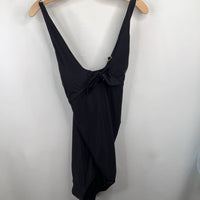 Size L: Pink Blush Black 1pc Swimsuit