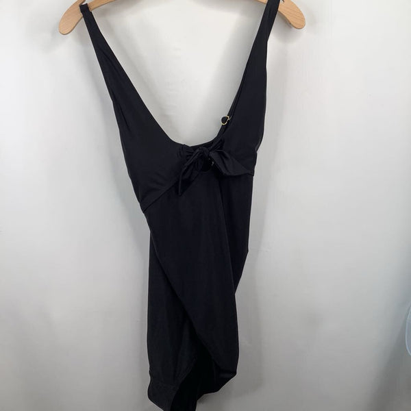Size L: Pink Blush Black 1pc Swimsuit