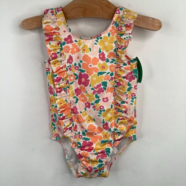 Size 18m: Harper Canyon White/Colorful Floral 1pc Swimsuit