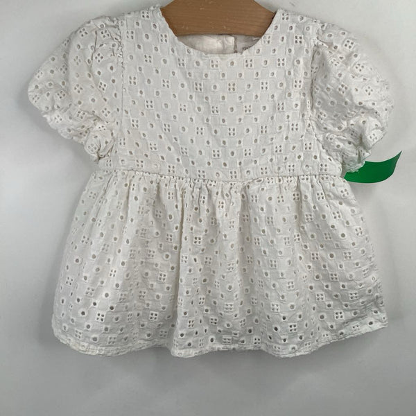 Size 18-24m: Zara White Eyelet Short Sleeve Dress REDUCED
