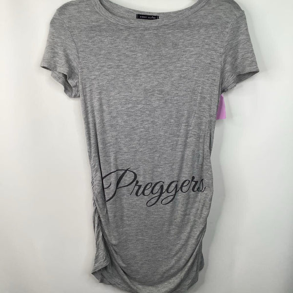 Size S: Sweet Clair Grey "Preggers" T-Shirt