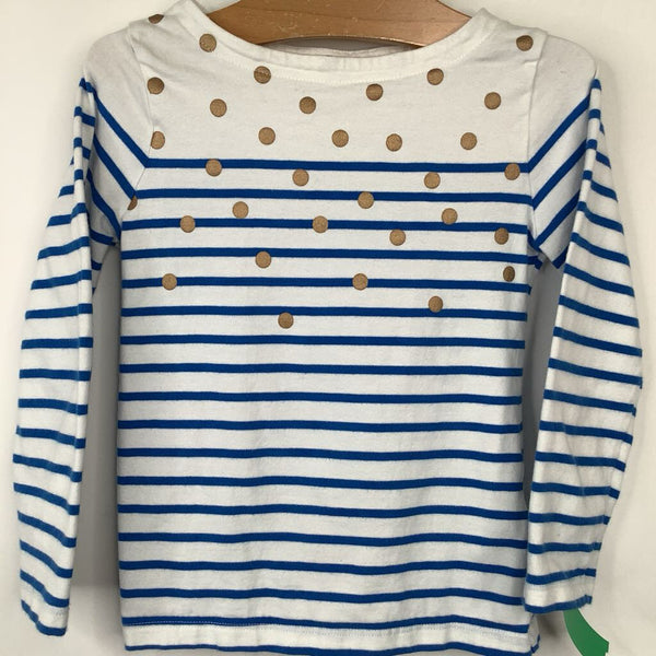 Size 4-5: Boden Blue/White Striped Long Sleeve Shirt