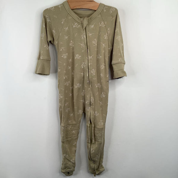 Size 6-12m: Goumi Beige Branch Long Sleeve Footy PJs