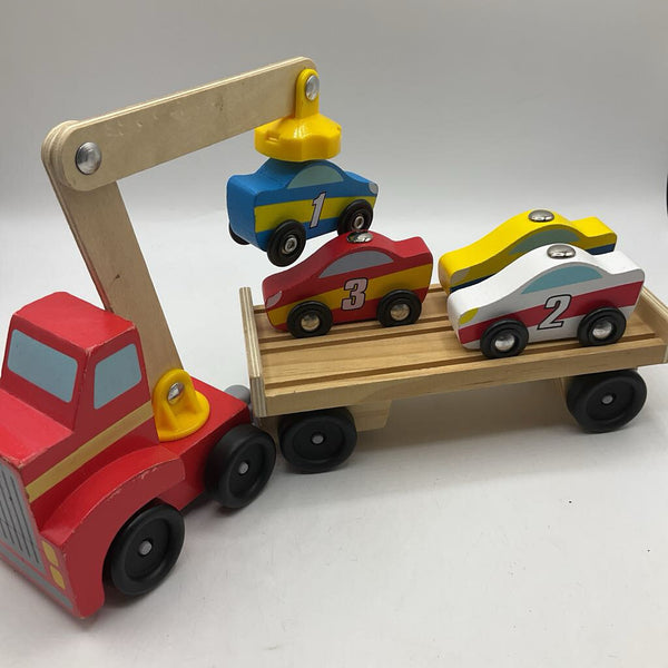 Melissa & Doug Wooden Magnetic Car Loader