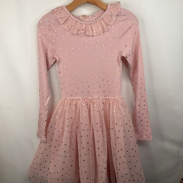 Size 11-12: Mini Boden Pink Starry Long Sleeve Dress NEW w/Tags