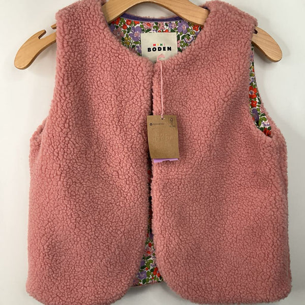 Size 11-12: Mini Boden Pink Sherpa Vest NEW w/Tags