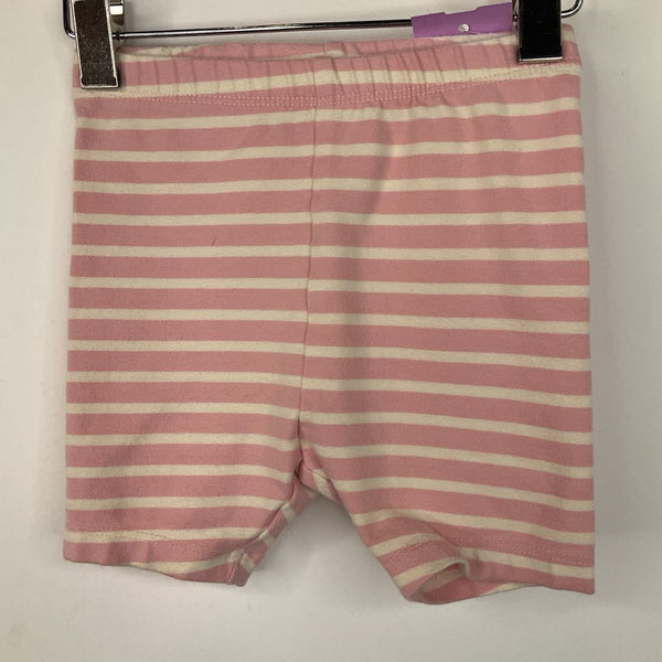 Size 12-18m (75): Hanna Andersson White/Pink Striped Cartwheel Shorts