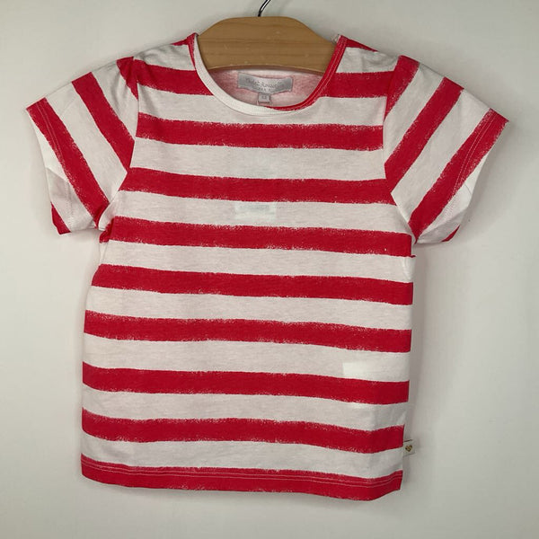 Size 4: Cadel Rousselle Red/White Striped T-Shirt -NEW W/Tag
