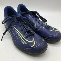 Size 3.5Y: Nike Blue/Grey Lace-Up Indoor Soccer Cleats