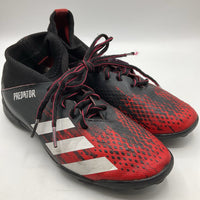 Size 3Y: Adidas Black/Red Lace-Up Soccer Cleats