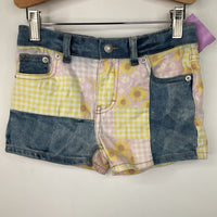 Size 6: Levi's Yellow/Blue Girlfriend Denim Shorts