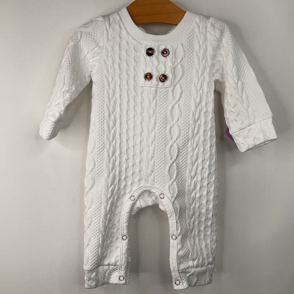 Size NB: Winter White 3pc Romper