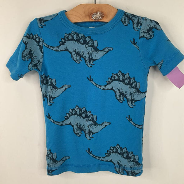 Size 5: Tea Blue Dinosaur Print 2pc Shorty PJs
