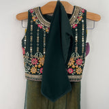 Size 2: Green 3pc Saree Set