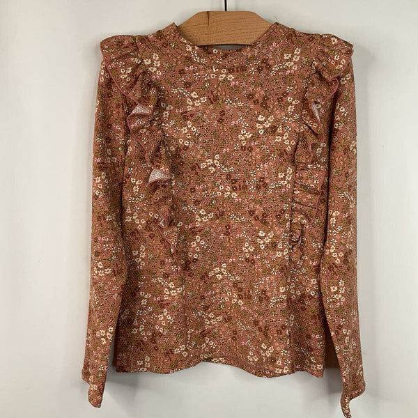 Size 6-7: H&M: Pink Floral Ruffled Long Sleeve Swim Shirt -NEW W/Tag