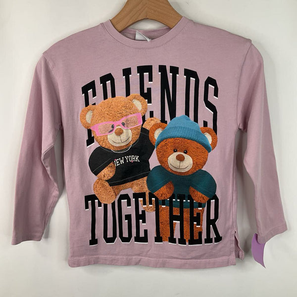 Size 9: Zara Pink Bear Print Long Sleeve Shirt