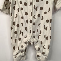 Size 0-3m (50): Hanna Andersson Beige Moon 1pc Long Sleeve PJs