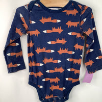 Size 2 (85): Hanna Andersson Navy Fox Long Sleeve Onesie