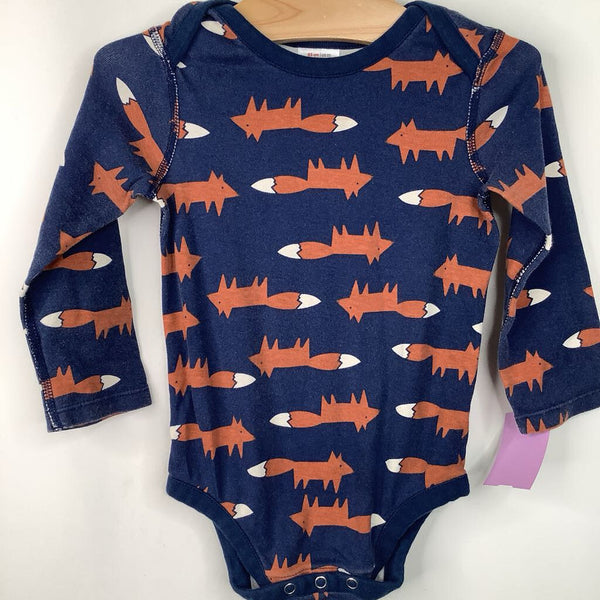Size 2 (85): Hanna Andersson Navy Fox Long Sleeve Onesie