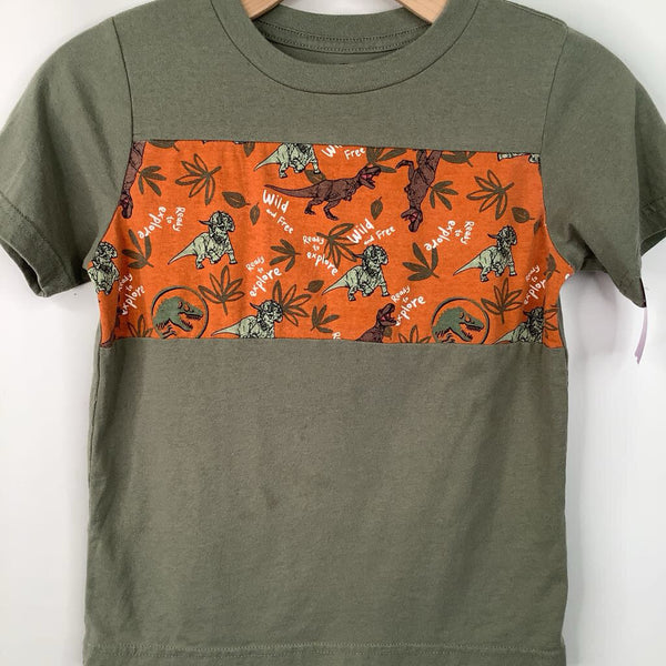Size 7: Jurassic World Green Orange Dinosaur T-Shirt