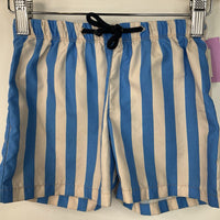 Size 2: Tiny Cottons Blue White Stripe Built in Mesh Swim Trunks
