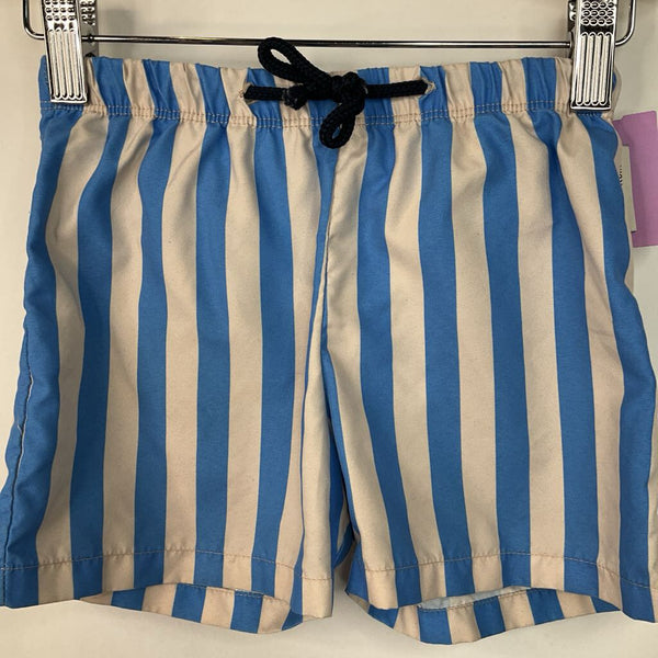 Size 2: Tiny Cottons Blue White Stripe Built in Mesh Swim Trunks