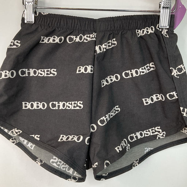 Size 6-7: Bobo Choses Black White Branding Build in Mesh Swim Trunks