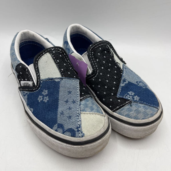 Size 12.5: Vans Blue White Slip On Sneakers