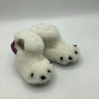 Size 1: Sorel White Faux Fur Baby Booties