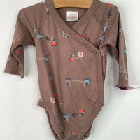 Size 3-6m (60): Hanna Andersson Beige Hedgehogs Long Sleeve Snap Front Onesie
